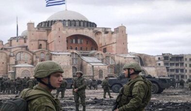 İngiliz liderden küstah paylaşım! Ayasofya üzerinde Yunan bayrağı