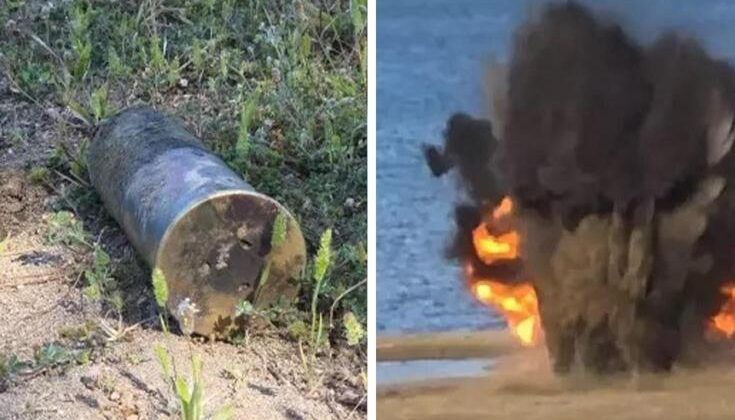 İznik Gölü’nde 105 yıllık top mermisi bulundu